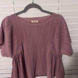 Madewell Mauve Pleated Blouse
